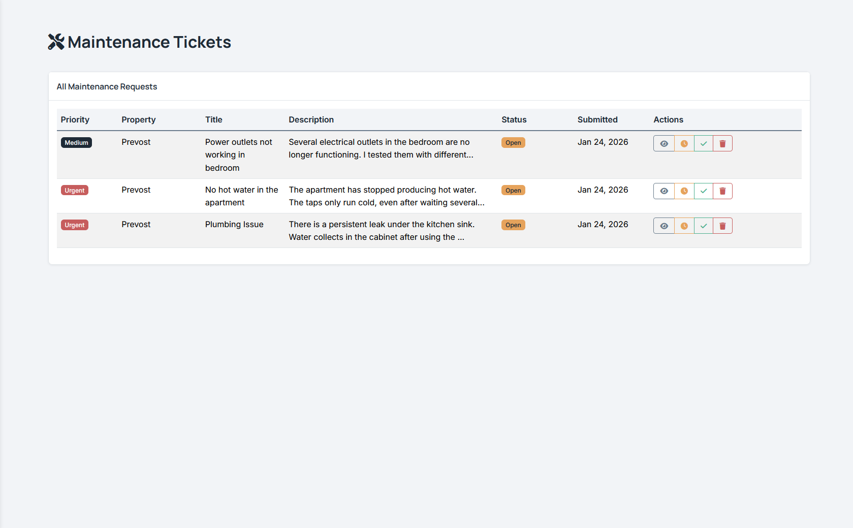 Maintenance tracking system